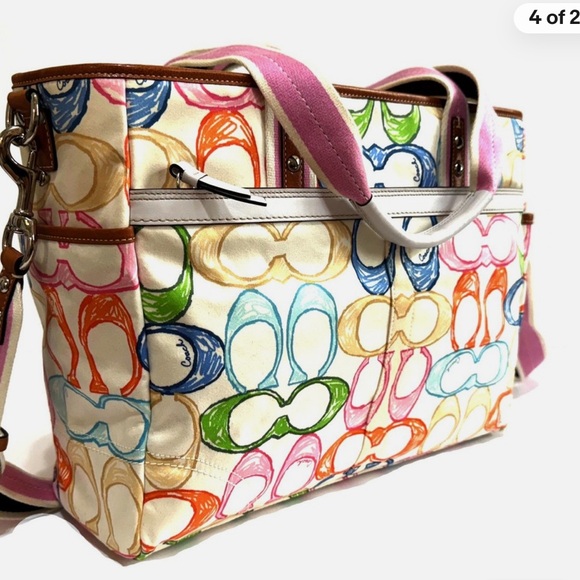 Coach Multicolor Scribble Tote